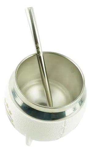 Mate Afa Argentina Cn Bombilla Acero Inoxidable Licencia Ofi Blanco Afa 4