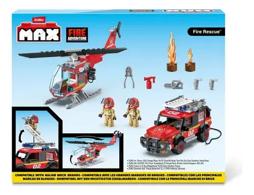 Bloques Zuru Max City Estación De Bomberos 265 Piezas Fire Rescue 9