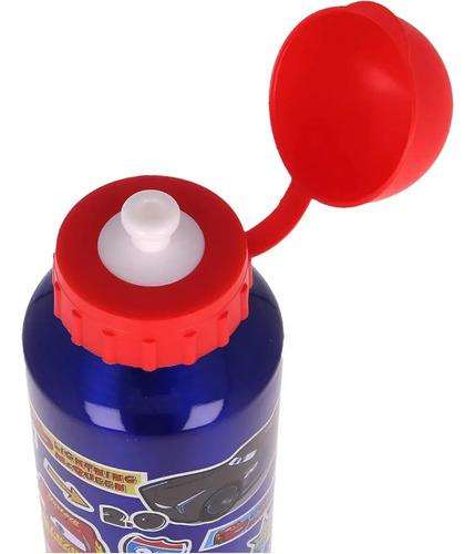 Botella De Aluminio Cars 400 Ml Agua Bebidas Verano Autos Azul 2