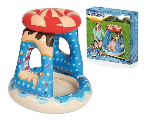 Pileta Pelotero Inflable Para Bebe Mono Selva Con Techo 13