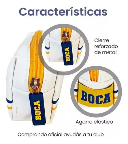 Cartuchera Boca Juniors Estuche Escolar Fútbol Licen Oficial 4