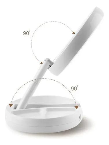 Espejo Plegable Con Aro Luz Led Maquillaje Uñas Portatil 3
