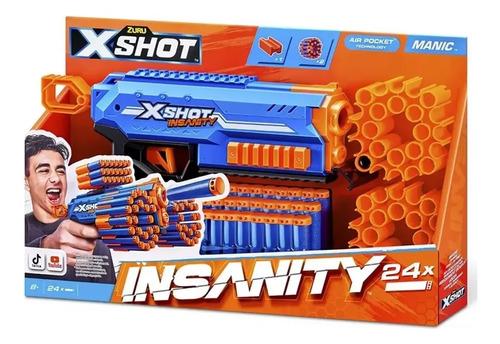 Pistola X-shot Insanity Manic Lanza Dardos 24 Dardos Juguete Azul 3
