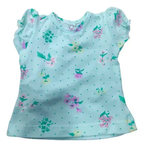 Conjunto Bebe Beba 3 Piezas Algodon Estampado Verde Agua Flores 0-2m 5