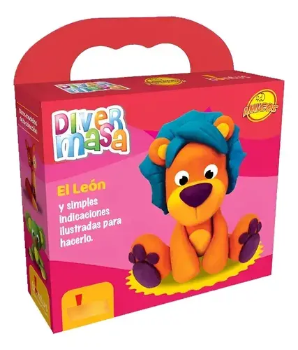Juego De Masas Plastilina Diver Masa El León 210gr Bontus Naranja 5