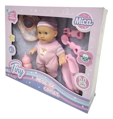 Bebote Tiny Baby Hora De Comer Set Muñeca Con Accesorios 6