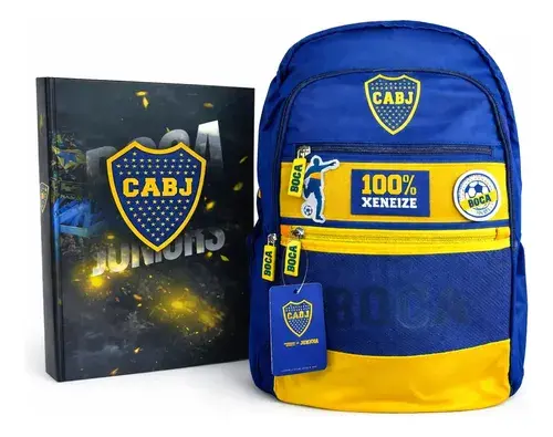 Combo Mochila Reforzada + Carpeta Escolar Boca Juniors Cabj 12