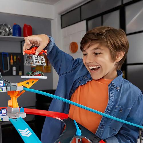 Pista De Ataque Gorila Gigante Metal Machine Con Lanzador Y Ascensor Para Niños Azul 8