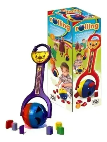 Caminador Juego Didactico Rolling Con Encastre Para Bebes Multicolor 5