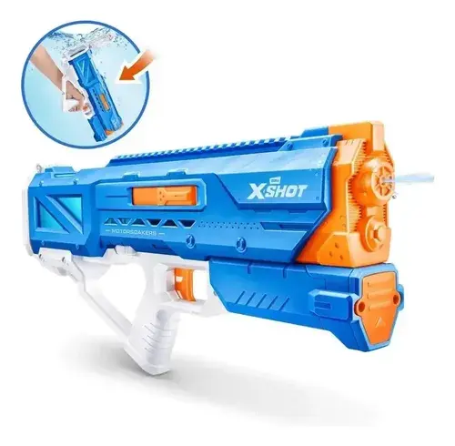 Pistola De Agua Motorizada Gigante Con Llenado Rapido X-shot Azul 4