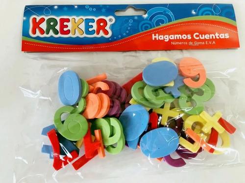 Set De Numeros Goma Eva 44 Piezas De Colores En Bolsa Kreker
