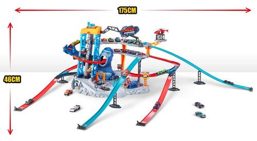 Pista De Ataque Gorila Gigante Metal Machine Con Lanzador Y Ascensor Para Niños Azul 5