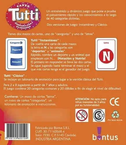 Tutti Frutti Juego De Mesa Cartas Viaje Bontus 3