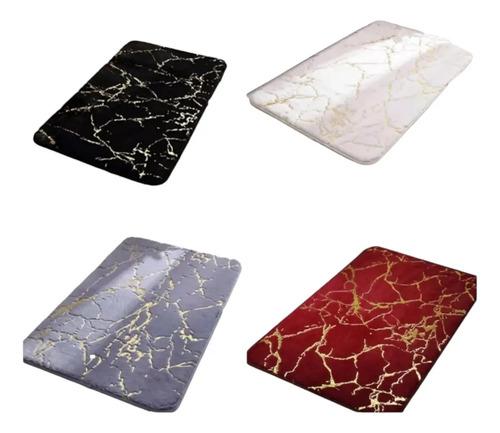 Alfombra De Baño Tipo Marmol Piel Suave Antideslizante Fino 2