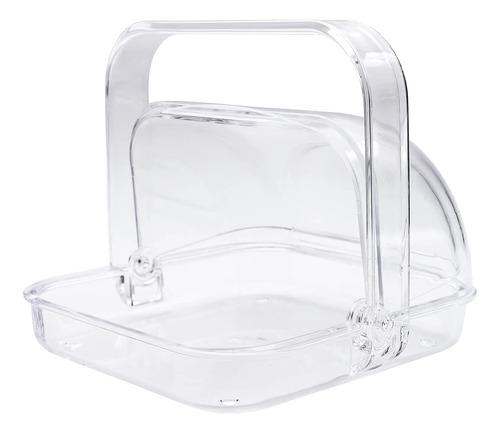 Panera Acrílica Con Tapa Giratoria Y Asa Libre Bpa Huang Transparente 3