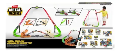 Pista Metal Machines Smash Y Crash Dino 7968 Amarillo Multicolor 5