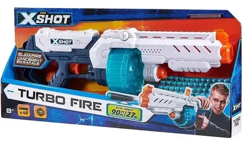 Ametralladora Pistola Lanza Dardo Premium Gigante Turbo Fire Negro 9