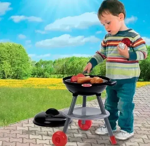 Parrilla De Juguete Con Comidas Y Accesorios Cocina Antex Rojo Y Verde 4