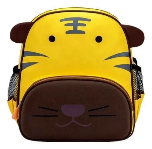 Mochila Jardín Infantil Escolar Reforzada Animal Tigre Leon Amarillo León 2