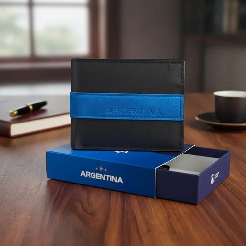 Billetera Selección Argentina Afa Eco Cuero Licencia Oficial Negro