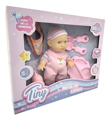 Bebote Tiny Baby Hora De Comer Set Muñeca Con Accesorios 5