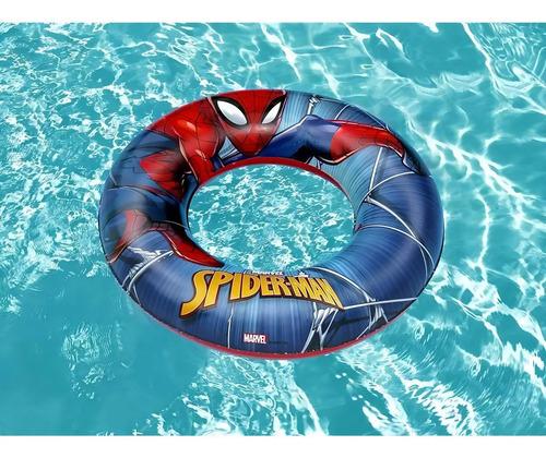 Salvavidas Flotador Inflable Spiderman Pileta Playa 56 Cm Rojo Y Azul 5