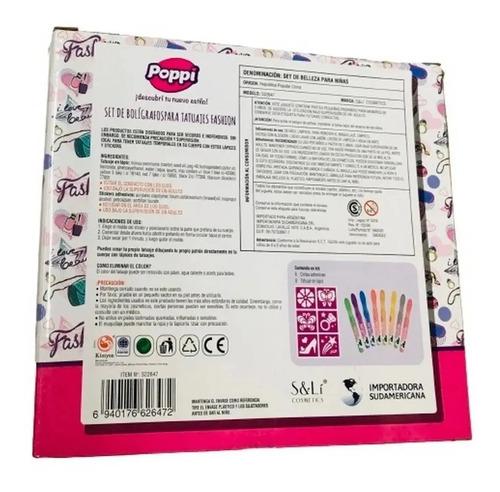 Set De Boligrafos Para Tatuajes Fashion X 8 + 6 Calcos Nena 5