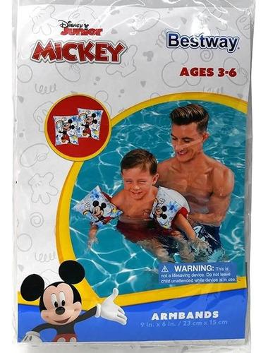 Bracitos Mickey Mouse Flotador Inflable Pileta Playa Niños Blanco 7