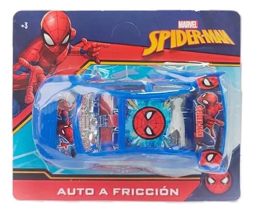 Auto A Friccion Spiderman Marvel Juguete Original Licencia Spiderman Azul 2