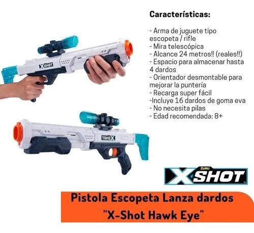 Escopeta Con Mira Ojo De Halcon Rifle Pistola Dardos X Shot Rojo 6