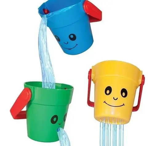 3 Baldecitos Para Jugar En El Agua Baño Infantil Bebes Antex Azul Amarillo Y Verde 3
