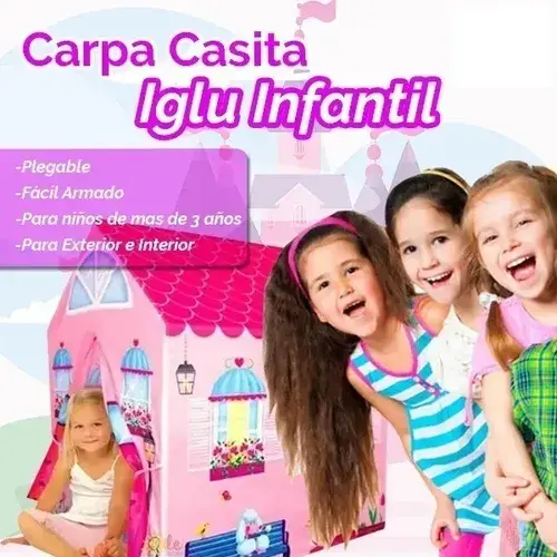 Carpa Casa Casita Castillo Rosa Princesas Facil Armado Nenas 4