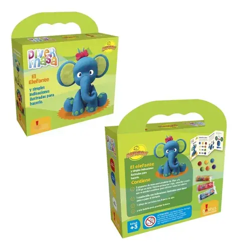 Juego De Masas Plastilina Diver Masa Elefante 210gr Bontus Azul 3