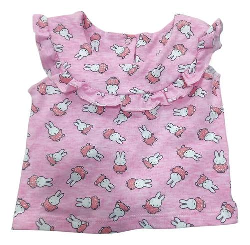 Conjunto Bebe Beba Algodon Estampado Con Conejitos Glitter 6
