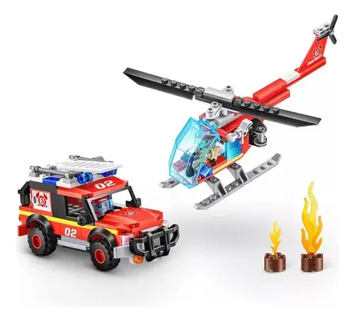 Bloques Max Para Armar Bombero Camion Helicoptero 265 Piezas 265 Fire Rescue 3