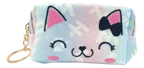 Monedero Mini Porta Cosmeticos Gatito Llavero Maquillaje 7