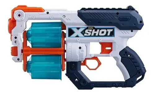 Pistola Doble Xcess Lanza Dardos A 24m Arma Infantil X-shot Rojo/azul 6