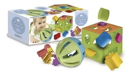 Set Didáctico 3 En 1 Sonajero + Cubo Encastres + Mordillo Multicolor 8