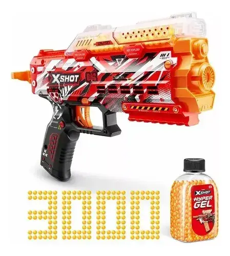 Pistola Lanza Hidrogel Hyper Gel Stinger 3000 Bolitas X Shot Roja 5