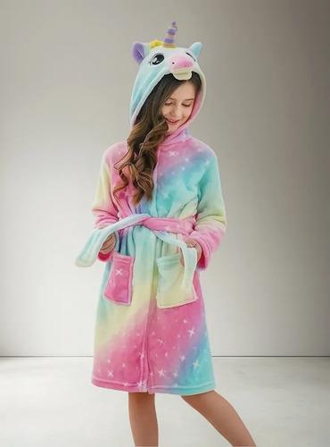 Bata Pijama Niños Infantil Microfibra Unicornios Dinosaurios