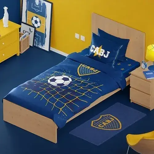 Juego De Sabana De Futbol Boca Juniors Twin Size Licencia 3
