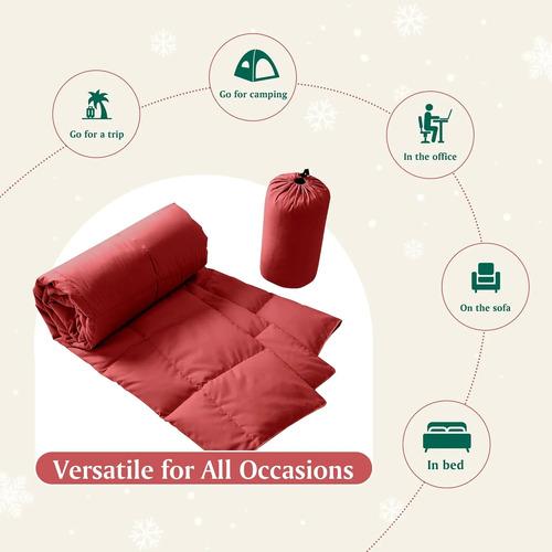 Manta Beautyrest Plumón 152x178 Empacable Suave Roja Abrigo Rojo 4