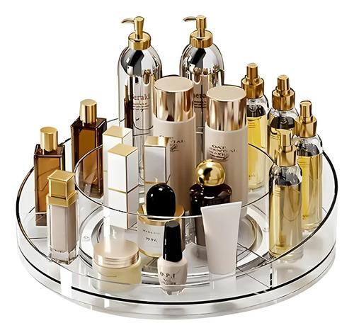 Organizador De Maquillaje Acrílico Transparente Y Giratorio Transparente