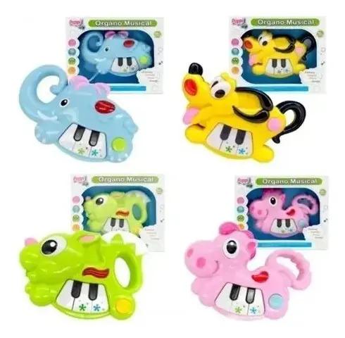 Mini Órgano Musical Didáctico Animales Sonido Luz Bebe Poppi 3