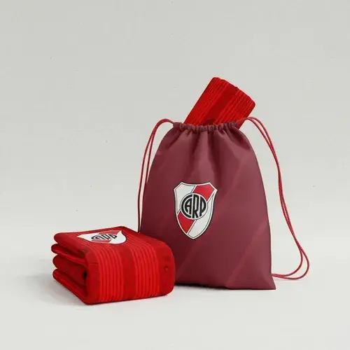 Toallon Playero Microfibra Seca Rapido River Plate + Mochila 7