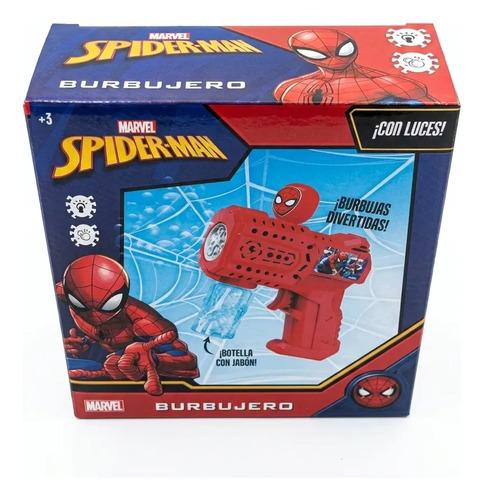 Burbujero Con Luces Spiderman Hombre Araña Pistola Burbujas Spider Man 4