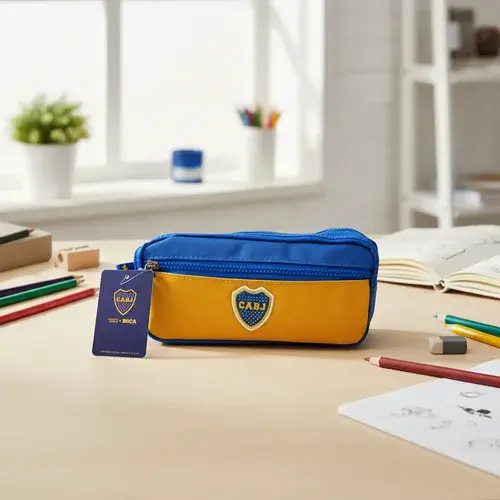 Cartuchera Boca Juniors Estuche Escolar Fútbol Licen Color Boca Escudo 1 3
