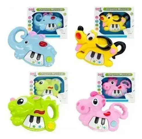 Mini Órgano Musical Didáctico Animales Sonido Luz Bebe Poppi 9