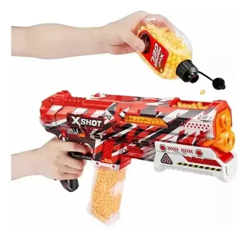 Pistola Lanza Bolitas De Gel Hydrogel 5000 Bolitas X Shot Roja 4