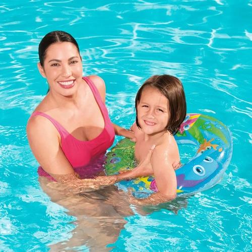 Salvavidas Aro Inflable Flotador Bichitos 56cm Pileta Playa Brillante 7
